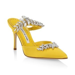Manolo Blahnik Lurum Satin Mules